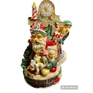 Vintage 1991 GINY Twas Night Before Christmas Music Figure Box Santa Claus